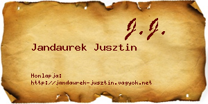 Jandaurek Jusztin névjegykártya